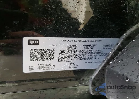 2025 Chevrolet Trax 1Lt z USA, uszkodzony, nr VIN KL77LHEP8SC201752